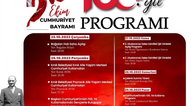 Kınık’ta Cumhuriyet’in 100. Yıl Coşkusu