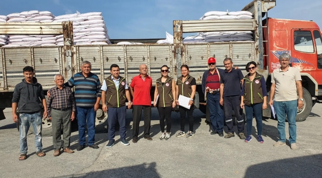 34 Çiftçiye 18 Ton Buğday Tohum Desteği
