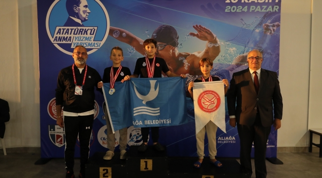Geleceğin Şampiyon Yüzücüleri Aliağa’da Atatürk İçin Yarıştı