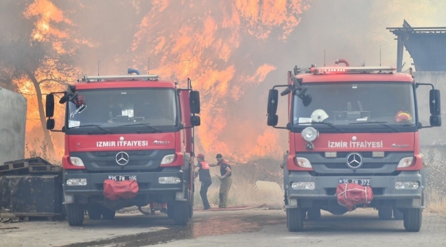 Bornova’da orman yangınını söndürme çalışmaları devam ediyor