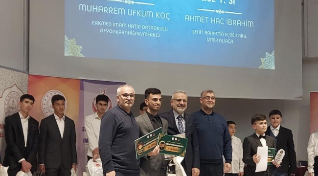 Kur’an-ı Kerim’i Güzel Okuma Yarışmasında Ege Bölge Birincisi Aliağa’dan